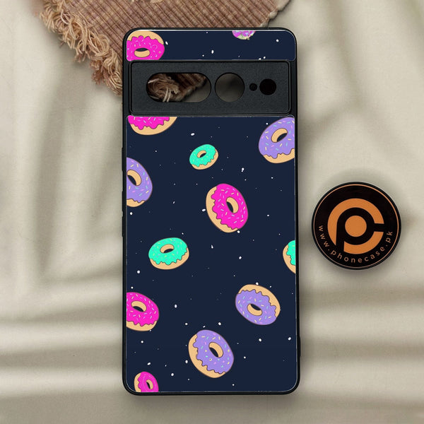 Google Pixel 7 Pro - Colorful Donuts - Premium Metal Printed Soft Bumper Shock Proof Case