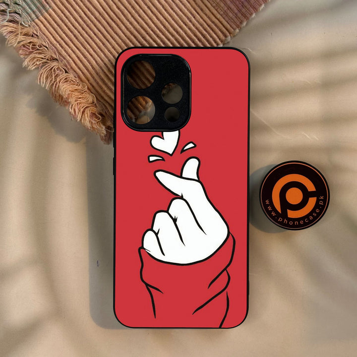 Oppo Reno 15 5G - Finger Heart Bts - Premium Metal Printed Soft Bumper Shock Proof Case