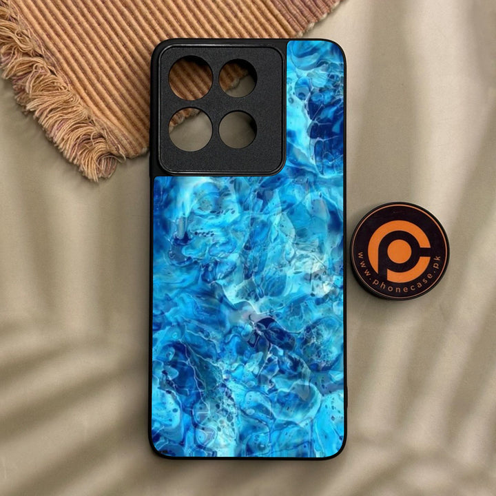 Motorola Moto G56 - Blue Marble Design 6 - Premium Metal Printed Soft Bumper Shock Proof Case