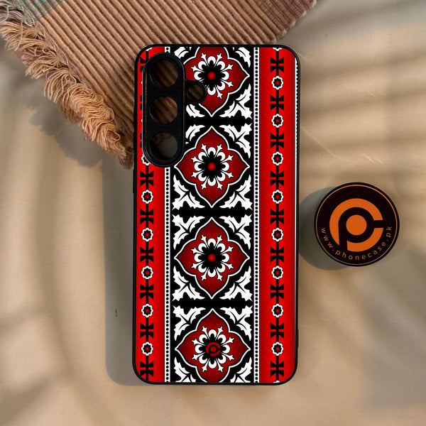 Galaxy S25 Plus - Ajrak Design 1 - Premium Metal Printed Soft Bumper Shock Proof Case