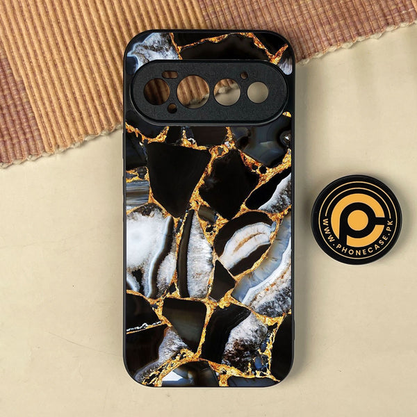 Google Pixel 11 Pro - Black Marble Design 5 - Premium Metal Printed Soft Bumper Shock Proof Case