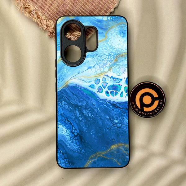 Vivo V60 - Blue 2.0 Design 5 - Premium Metal Printed Soft Bumper Shock Proof Case