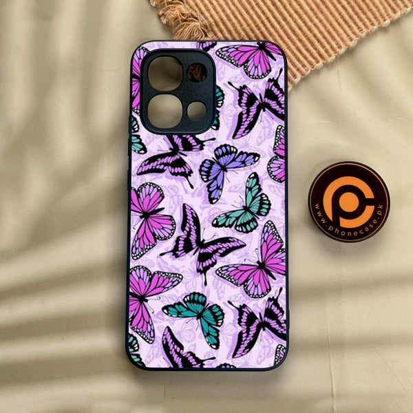Oppo A6 Pro - Butterflies Design 10 - Premium Metal Printed Soft Bumper Shock Proof Case