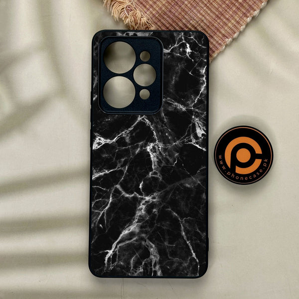Realme 15 - Black Marble Design 4 - Premium Metal Printed Soft Bumper Shock Proof Case