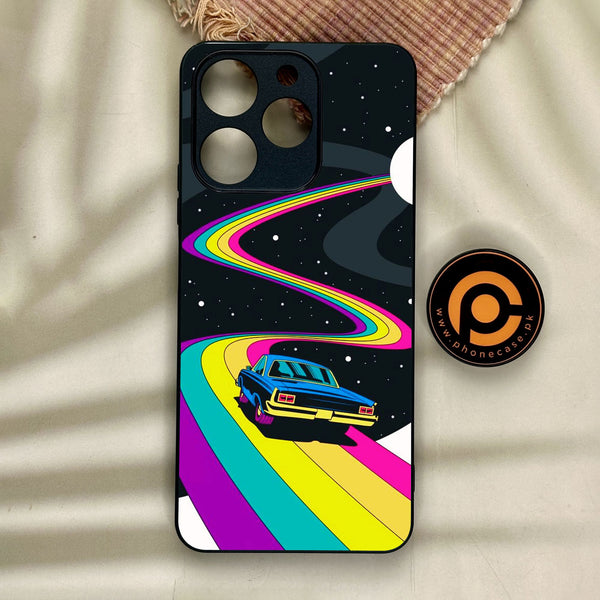 Realme Note 70 - Drive To The Moon - Premium Metal Printed Soft Bumper Shock Proof Case