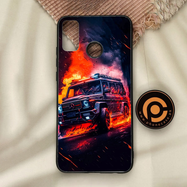 Honor 9X Lite - Racing Design 2 - Premium Metal Printed Soft Bumper Shock Proof Case