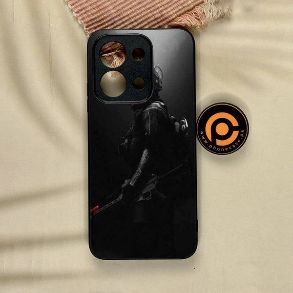 Xiaomi Redmi 15C - Black Art Design 9 - Premium Metal Printed Soft Bumper Shock Proof Case