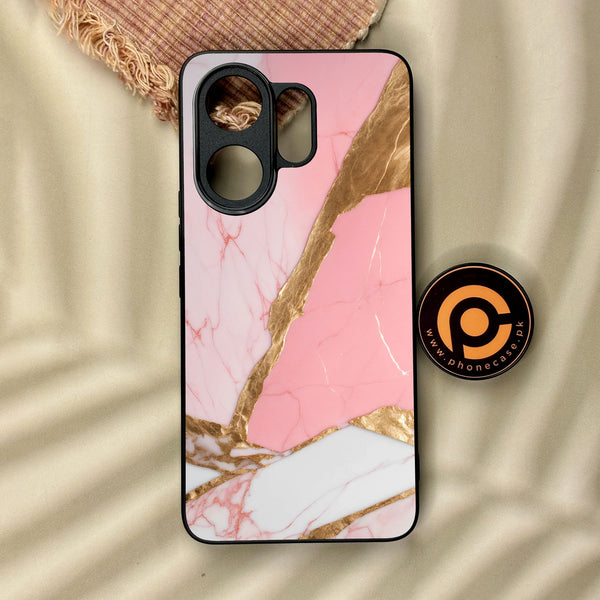 Vivo V60 - Pink Marble 2.0 Design 2 - Premium Metal Printed Soft Bumper Shock Proof Case