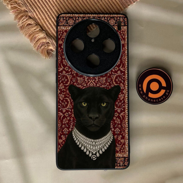 Vivo x100 Pro - Black Panther - Premium Metal Printed Soft Bumper Shock Proof Case