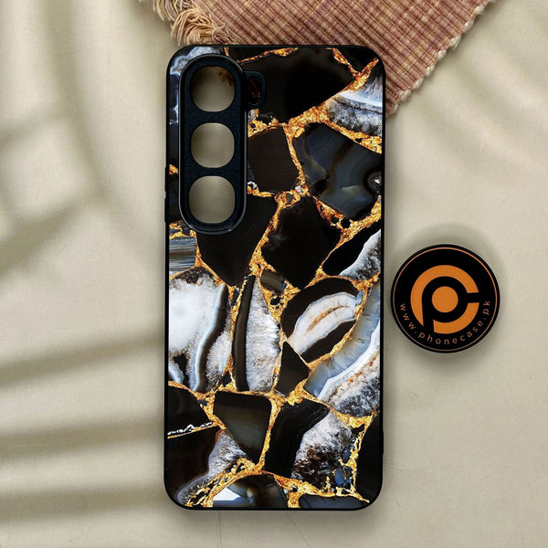 Vivo Y21d - Black Marble Design 5 - Premium Metal Printed Soft Bumper Shock Proof Case