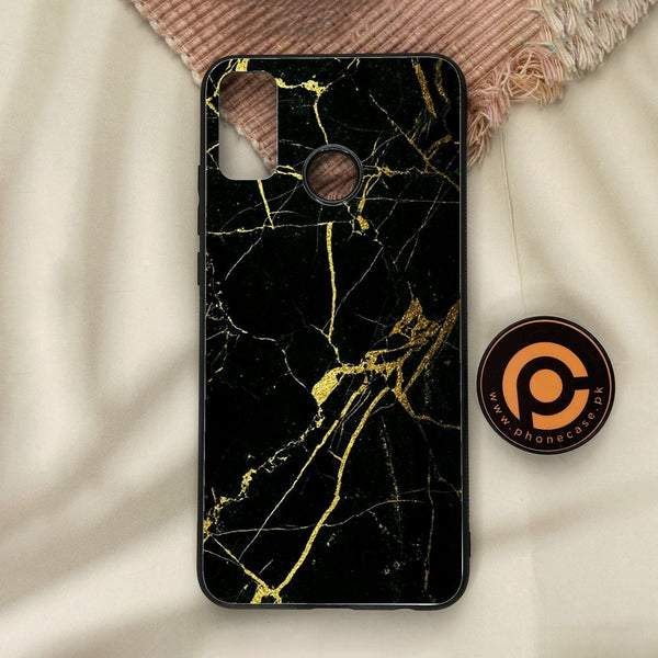 Honor 9X Lite - Black Marble Design 3 - Premium Metal Printed Soft Bumper Shock Proof Case