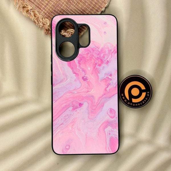 Vivo V60 - Pink Design 6 - Premium Metal Printed Soft Bumper Shock Proof Case