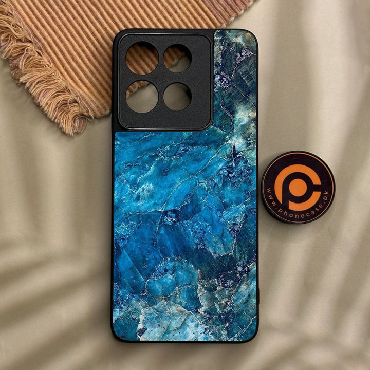 Motorola Moto G56 - Blue Marble Design 10 - Premium Metal Printed Soft Bumper Shock Proof Case