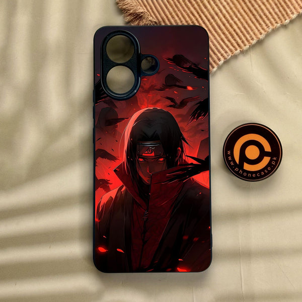 Vivo V60 Lite  - Red Rings Itachi - Premium Metal Printed Soft Bumper Shock Proof Case