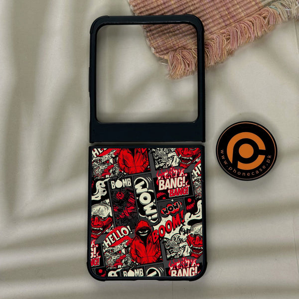 Motorola Razr 50 - Boom Red - Premium Metal Printed Soft Bumper Shock Proof Case