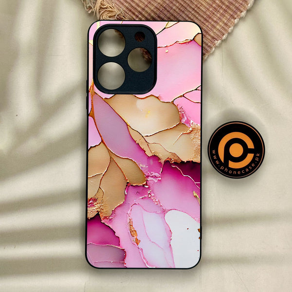 Realme Note 70 - Pink Marble 2.0 Design 4 - Premium Metal Printed Soft Bumper Shock Proof Case