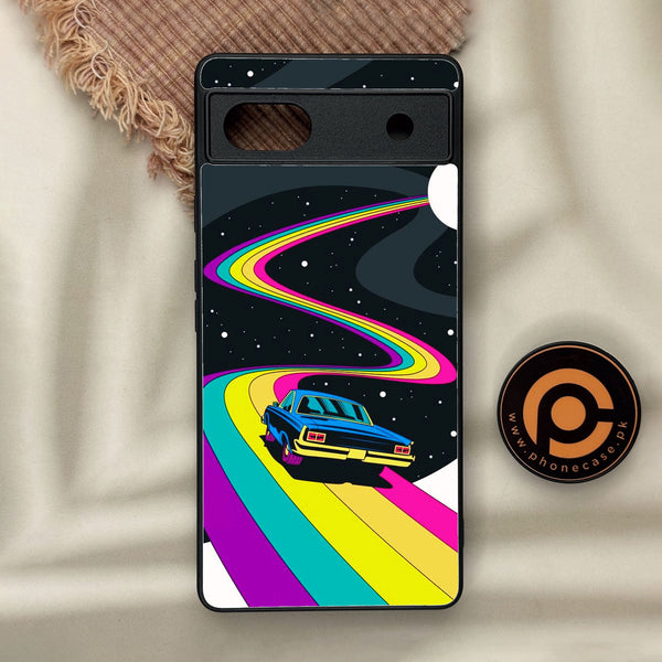 Google Pixel 6a - Drive To The Moon - Premium Metal Printed Soft Bumper Shock Proof Case