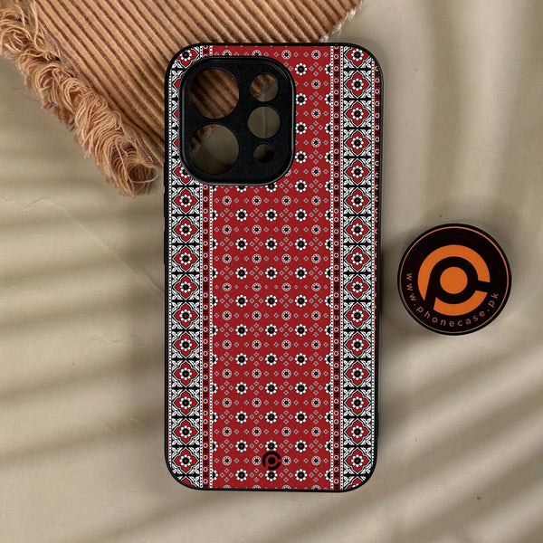 Vivo V70 - Ajrak Design 12 - Premium Metal Printed Soft Bumper Shock Proof Case