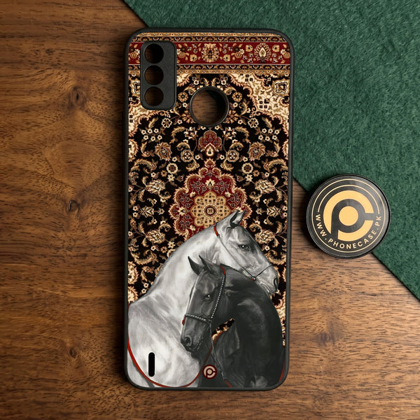 Tecno Spark 6 GO - Horse Heritage - Premium Metal Printed Soft Bumper Shock Proof Case