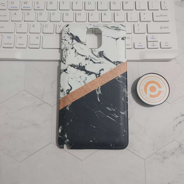 SAMSUNG GALAXY NOTE 3 Black & White Marble With Chic RoseGold - Printed Hard Case  CS-25561