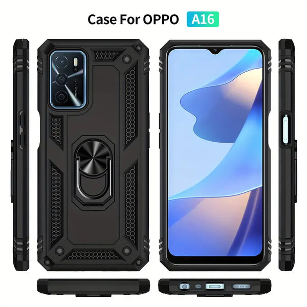 Oppo A16/A16K Vanguard Military Armor Case with Ring Grip Kickstand