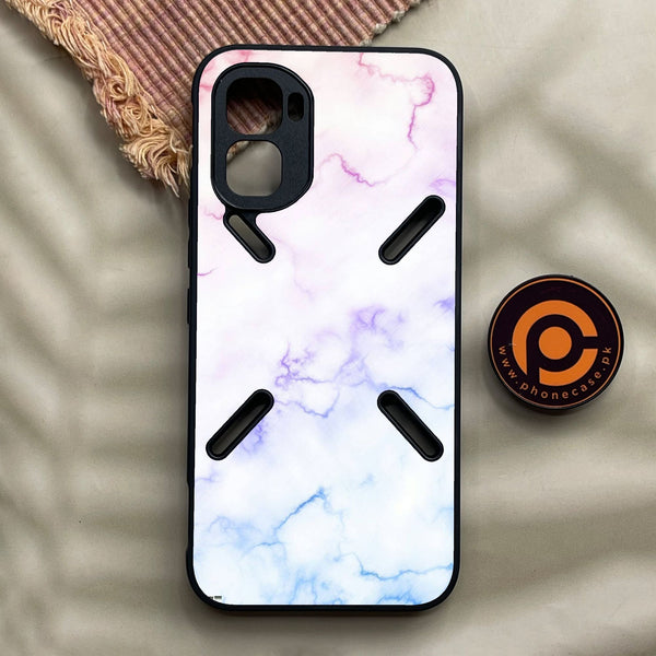 Infinix GT 50 Pro - White Design 2 - Premium Metal Printed Soft Bumper Shock Proof Case