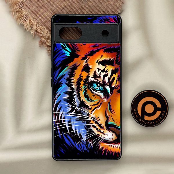 Google Pixel 6a - Tiger Art - Premium Metal Printed Soft Bumper Shock Proof Case