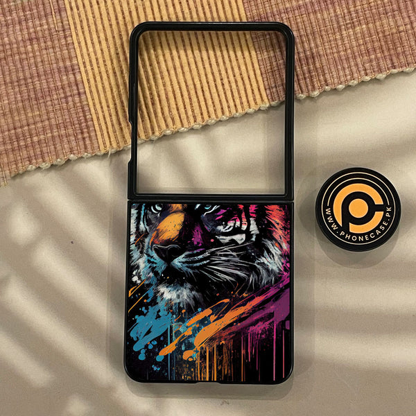 Samsung Galaxy Z Flip 8 - Tiger 2.0 Design 9 - Premium Metal Printed Soft Bumper Shock Proof Case