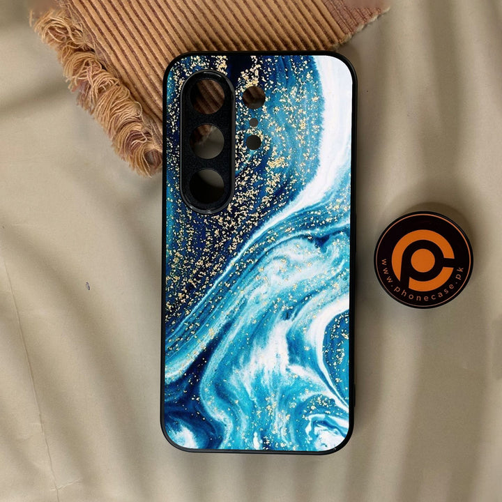 Tecno Camon 50 Pro 4G - Blue Marble Design 5 - Premium Metal Printed Soft Bumper Shock Proof Case