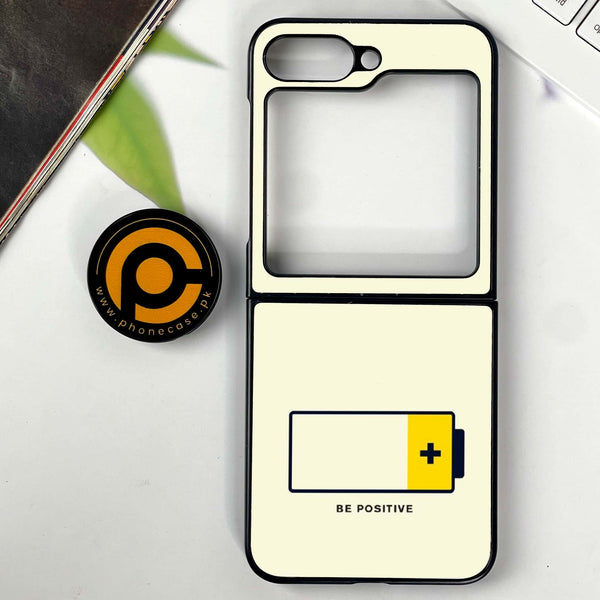 Galaxy Z Flip 7 - Be Positive Design - Premium Metal Printed soft Bumper shock Proof Case