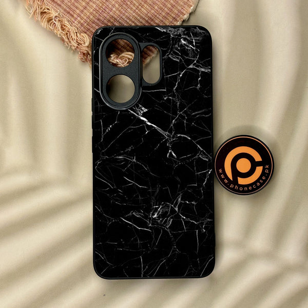 Vivo V60 - Black Marble Design 1 - Premium Metal Printed Soft Bumper Shock Proof Case