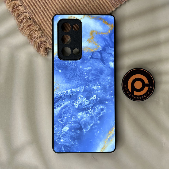 Oppo Reno 6 Pro Plus - Blue 2.0 Design 2 - Premium Metal Printed Soft Bumper Shock Proof Case