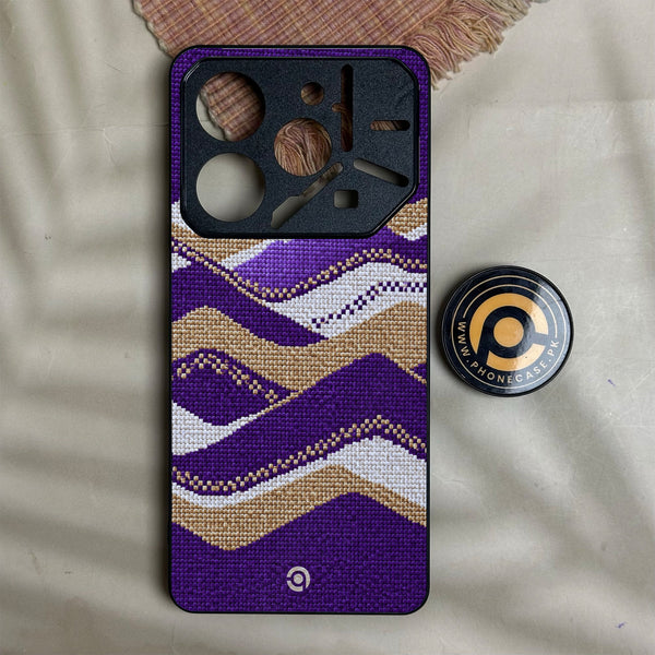 Tecno Pova 6 Neo - Classic Weave Design 14 - Premium Metal Printed Soft Bumper Shock Proof Case
