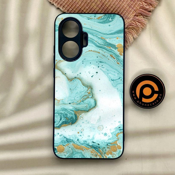 Xiaomi Redmi Turbo 4 Pro - Aqua Blue Marble Design - Premium Metal Printed Soft Bumper Shock Proof Case