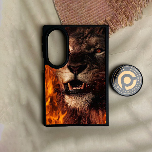 Samsung Galaxy Z Fold 8 - Tiger Design 2 - Premium Metal Printed Soft Bumper Shock Proof Case