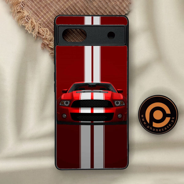Google Pixel 6a - Muscle Racing Car - Premium Metal Printed Soft Bumper Shock Proof Case