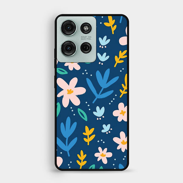 Motorola Moto G75 - Colorful Flowers - Premium Metal Printed Soft Bumper Shock Proof Case