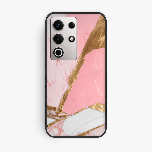 Itel S25 Ultra - Pink Marble 2.0 Design 2 - Premium Metal Printed Soft Bumper Shock Proof Case
