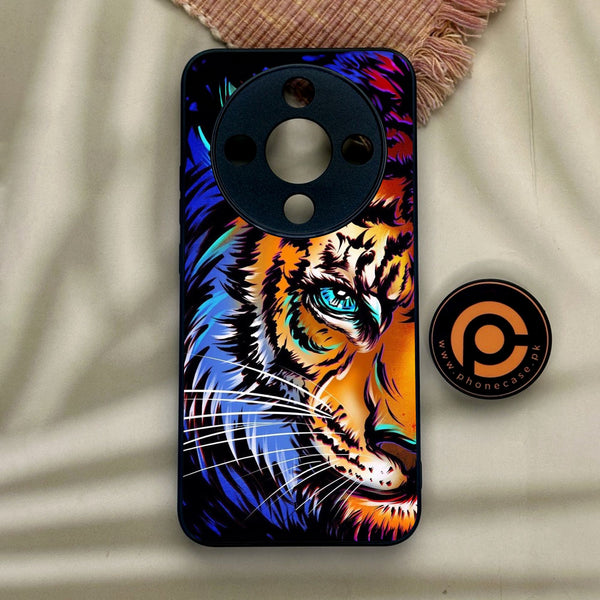 Honor x9d - Tiger Art - Premium Metal Printed Soft Bumper Shock Proof Case