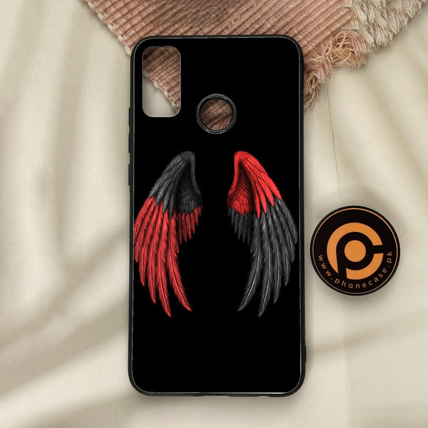 Honor 9X Lite - Angel Wings Design 7 - Premium Metal Printed Soft Bumper Shock Proof Case