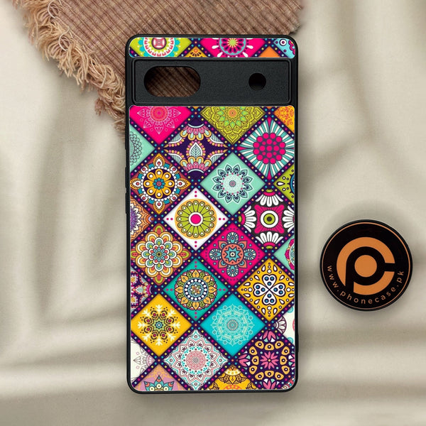 Google Pixel 6a - Mandala Art Design - Premium Metal Printed Soft Bumper Shock Proof Case