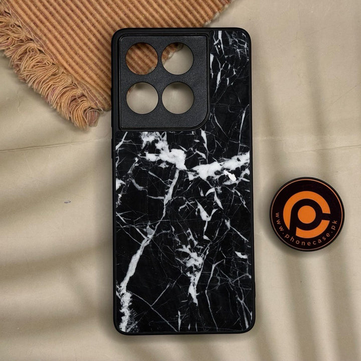 Motorola Edge 60 Fusion - Black Marble Design 6 - Premium Metal Printed Soft Bumper Shock Proof Case
