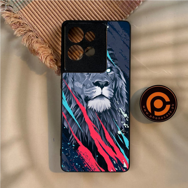 Motorola Edge 50 - Abstract Animated Lion - Premium Metal Printed Soft Bumper Shock Proof Case