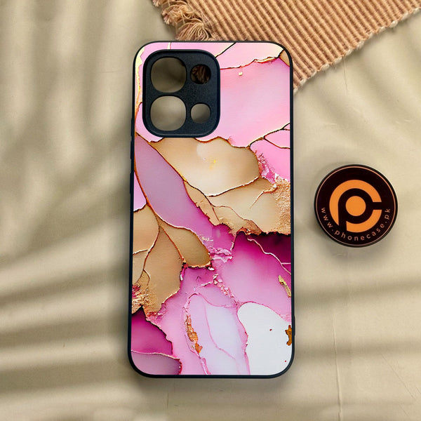 Oppo A6 Pro - Pink Marble 2.0 Design 4 - Premium Metal Printed Soft Bumper Shock Proof Case