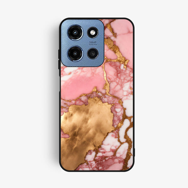 Motorola G Power 2025 - Pink Marble 2.0 Design 7 - Premium Metal Printed Soft Bumper Shock Proof Case