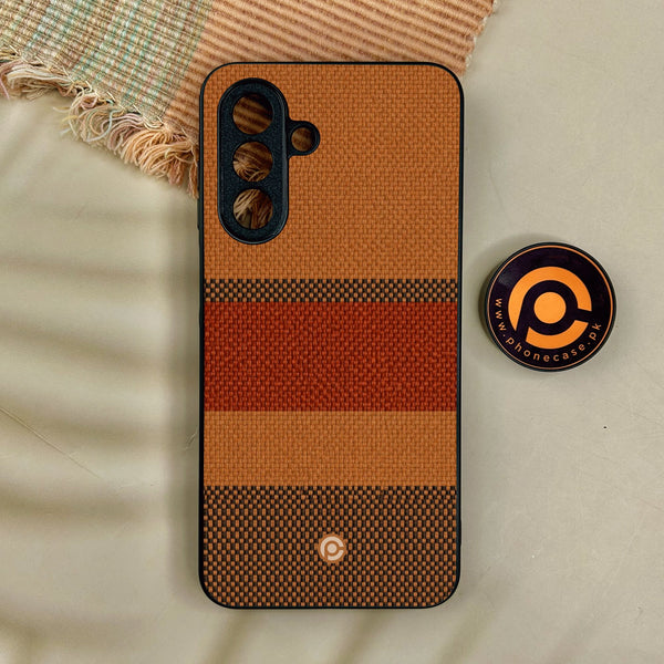 Samsung Galaxy A55 5G - Classic Weave Design 3 - Premium Metal Printed Soft Bumper Shock Proof Case