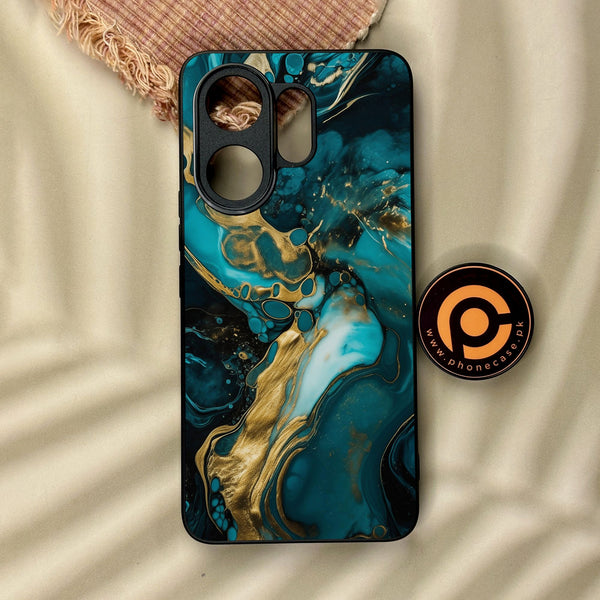 Vivo V60 - Liquid Marble Design 3 - Premium Metal Printed Soft Bumper Shock Proof Case
