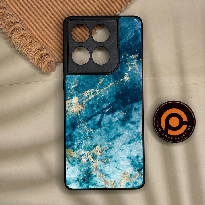 Motorola Edge 60 Fusion - Blue Marble Design 4 - Premium Metal Printed Soft Bumper Shock Proof Case
