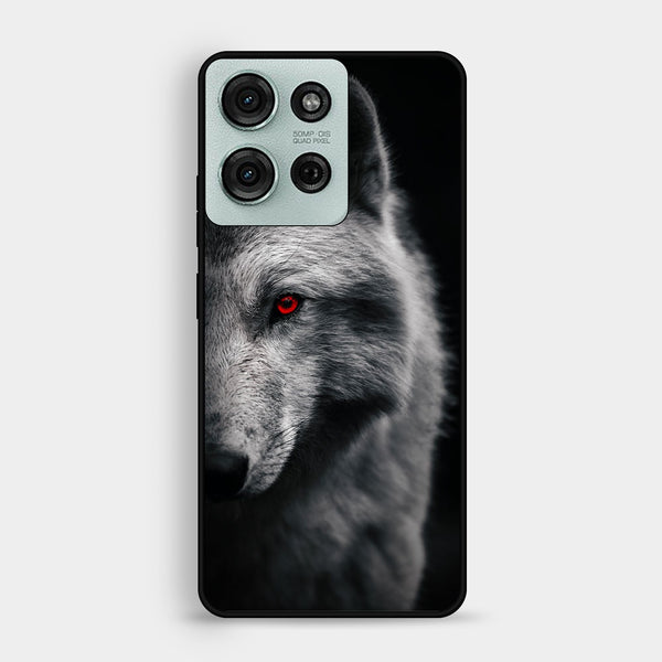 Motorola Moto G75 - Wolf Design 10 - Premium Metal Printed Soft Bumper Shock Proof Case