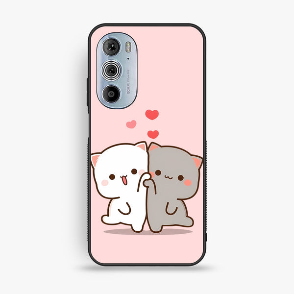 Motorola Edge 30 Pro - Cute Bubu Dudu Design 6 - Premium Metal Printed Soft Bumper Shock Proof Case